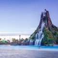 Main attraction at Volcano Bay, Universal Studios, the waterfall slider, Orlando, Florida, USA